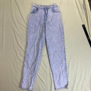 Vintage 90s Mom Jeans Light Blue Acid Wash High Waist Mixed Blues size 26"